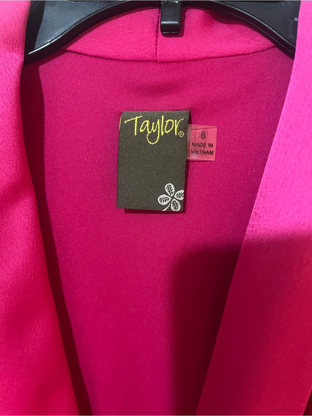 Taylor Fuchsia Wrap Dress with Ruffle High-Low Hem - Picture 3 of 6